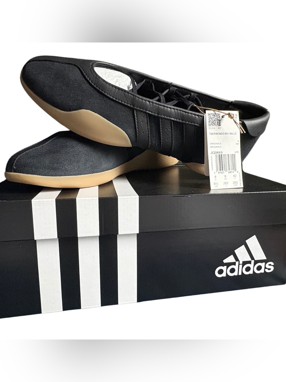 Adidas Women’s Black and Gum-Trim Sneakers
